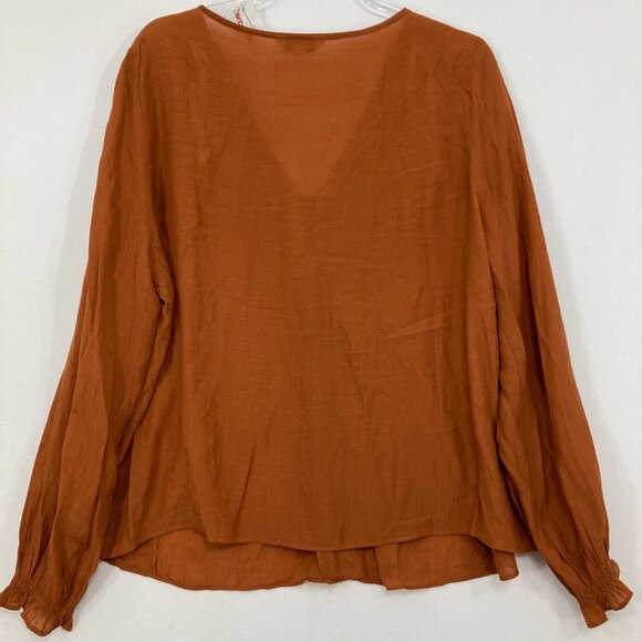 Nanette Lepore Terracotta Pleated Blouse - Picture 9 of 10